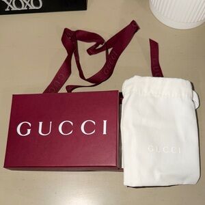 Gucci Burgundy Box with White Pouch
